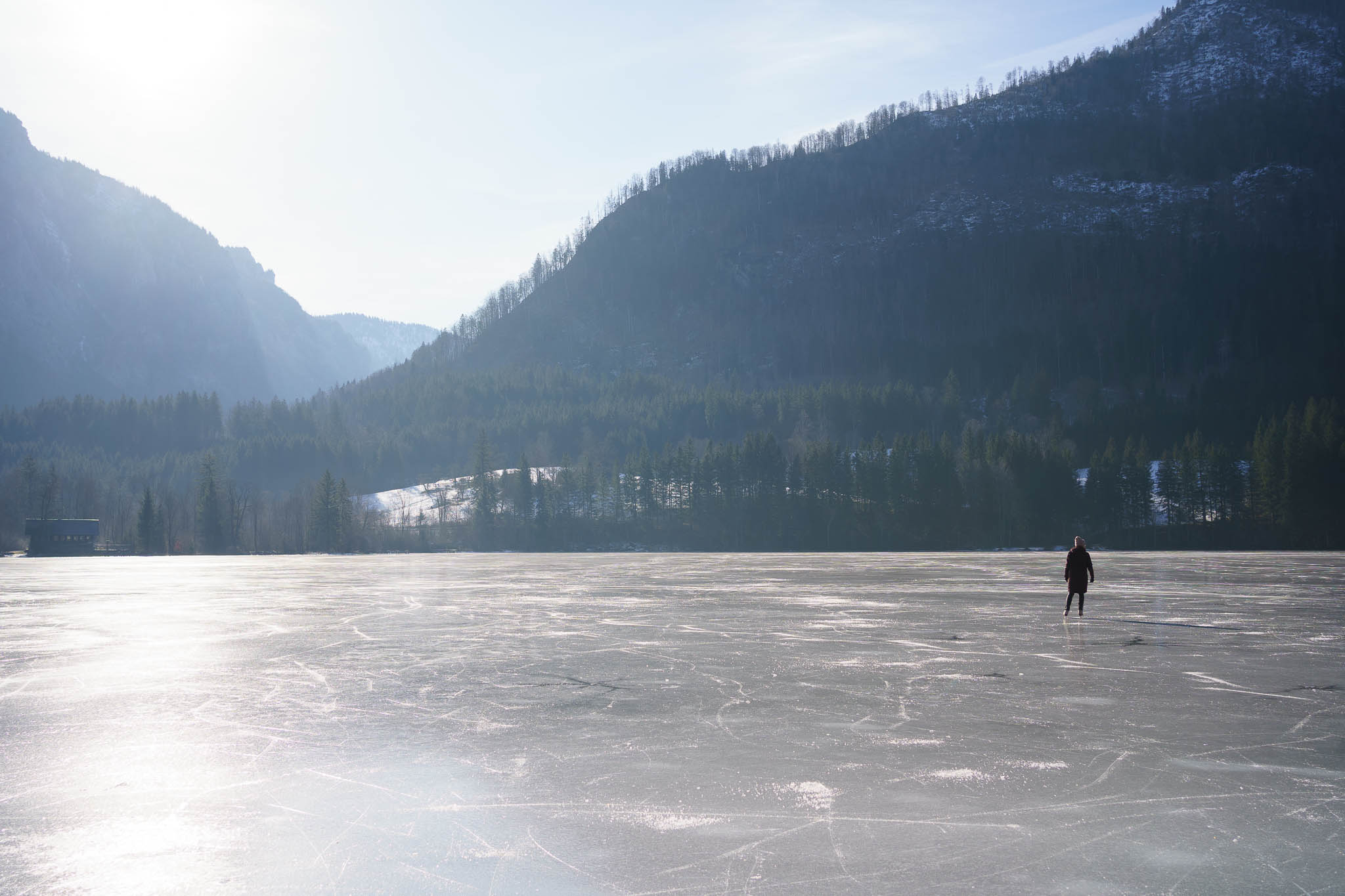 Frozen Lunzer See - Ice Skating